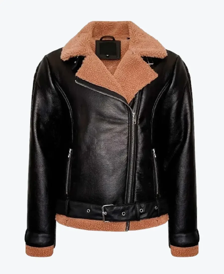 Women’s Black Leather Shearling Jackets Rare Jacket