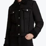 Women’s Black Trucker Shearling Leather Jacket Rare Jacket