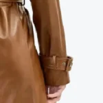 Women's Brown Lambskin Leather Long Trench Coat - Rare Jackets