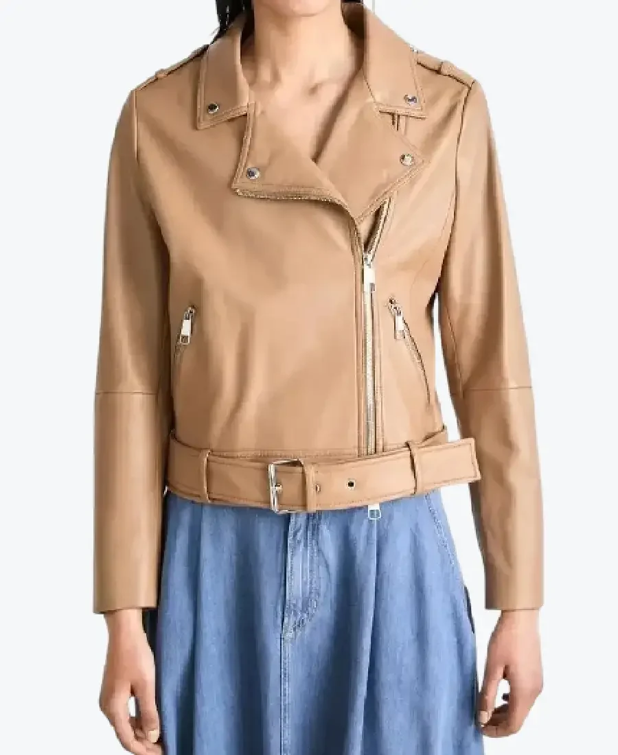 Women’s Camel Brown Leather Biker Jackets Rare Jacket