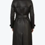 Women's Fixon Hooded Black Trench Coat Back - Rare Jackets