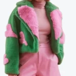 Women’s Love Heart Bamboo Fur Jacket Green Rare Jacket