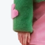 Women’s Love Heart Bamboo Fur Jacket Green Sleeves Rare Jacket