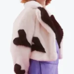 Women’s Love Heart Bamboo Fur Jacket White Rare Jacket