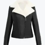 Women’s Mullet Black Shearling Leather Jacket Rare Jacket