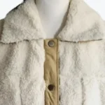 Women's Utility White Sherpa Jacket Collar Rare Jacket