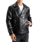 American Black Biker Leather Jacket - Image 3