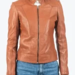 Aileen Women’s Brown Biker Leather Jacket - Rare Jackets