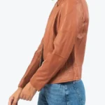Aileen Women’s Brown Biker Leather Jacket Side - Rare Jackets