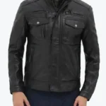Daniel Men’s Black Leather Motorcycle Jackets Rare Jacket