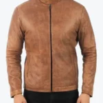 Larry Men’s Distressed Brown Leather Biker Jackets Rare Jacket
