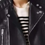 Men’s Asymmetrical Black Bikers Padded Jacket Collar Rare Jacket