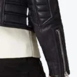 Men’s Asymmetrical Black Bikers Padded Jackets Sleeves Rare Jacket