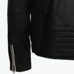 Men’s Cafe Racer Striped Black Retro Biker Jacket Sleeves Rare Jacket