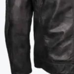 Men’s Cafe Racer Waxed Biker Leather Jacket Sleeves Rare Jacket