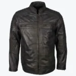 Men’s Cafe Racer Waxed Biker Leather Jackets Rare Jacket