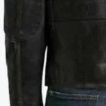 Men's Classic Carbon Biker Leather Jacket Sleeves Rare Jacket