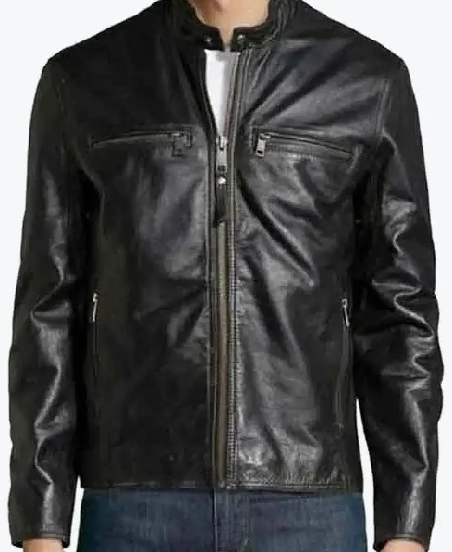 Men's Classic Carbon Biker Leather Jackets Rare Jacket