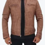 Men’s Distressed Tan Brown Cafe Racer Jackets Rare Jacket