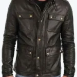 Men’s Four Pocket Black Biker Leather Jackets Rare Jacket