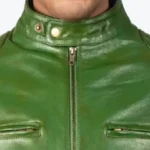Men's Green Leather Jacket Collar - Rare Jackets