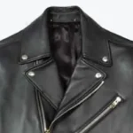 Men’s Knapp Leather Biker Jacket Collar Rare Jacket