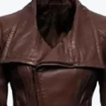 Men’s Lapel Collar Style Brown Leather Jacket Collar Rare Jacket