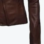 Men’s Lapel Collar Style Brown Leather Jacket Sleeves Rare Jacket