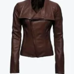 Men’s Lapel Collar Style Brown Leather Jackets Rare Jacket