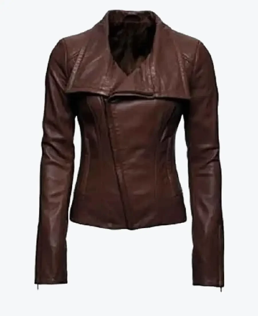 Men’s Lapel Collar Style Brown Leather Jackets Rare Jacket