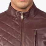 Men's Moda Brown Leather Bomber Jacket Collar - Rare Jackets