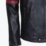 Men’s Red Striped Retro Biker Jacket Sleeves Rare Jacket