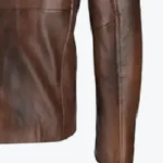 Men's Slim Fit Distressed Dark Brown Leather Jacket Sleeves Rare Jacket