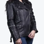 Women’s Slim fit Real Leather Jacket Side - Rare Jackets