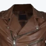 Paul Men’s Brown Motorcycle Leather Jacket Collar Rare Jacket