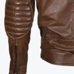 Paul Men’s Brown Motorcycle Leather Jacket Sleeves Rare Jacket