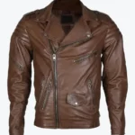 Paul Men’s Brown Motorcycle Leather Jackets Rare Jacket