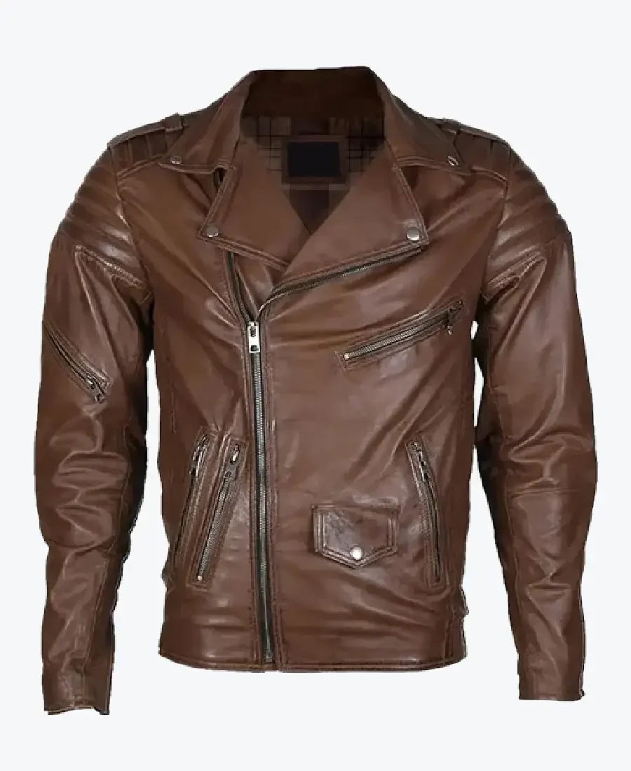 Paul Men’s Brown Motorcycle Leather Jackets Rare Jacket