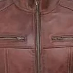 Ricardo Men’s Brown Biker Bomber Jacket Collar Rare Jacket