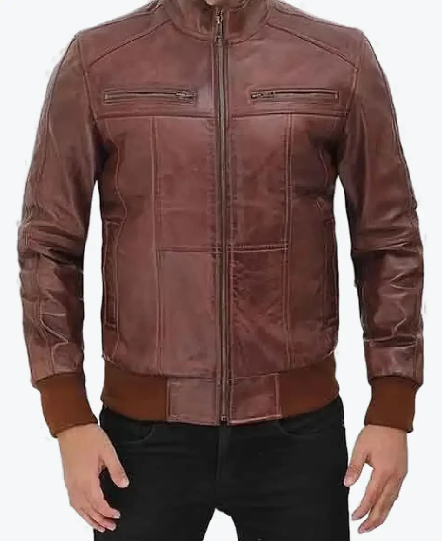 Ricardo Men’s Brown Biker Bomber Jackets Rare Jacket
