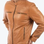 Ricky Men’s Brown Biker Leather Jacket Side View - Rare Jackets