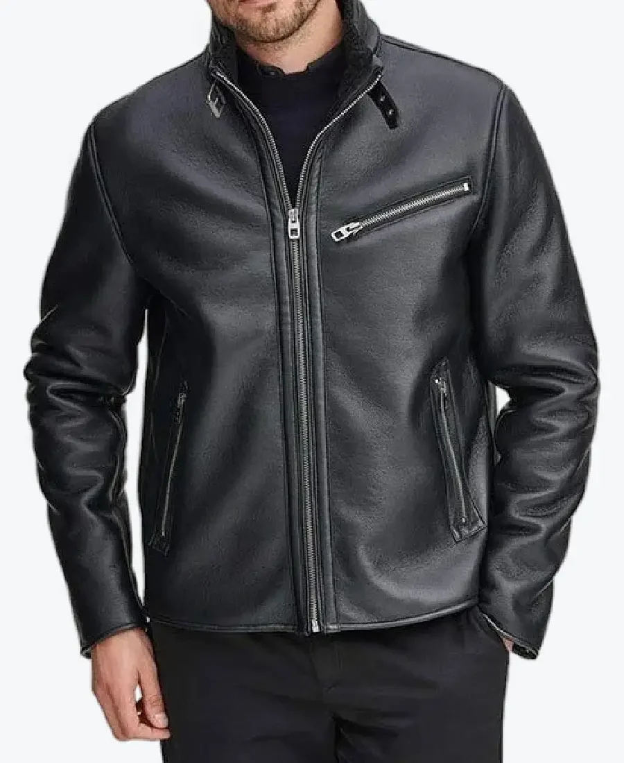 Robert Men’s Black Genuine Biker Leather Jacket