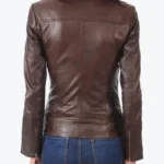 Shop The Ava Dark Brown Rider Biker Leather Jacket