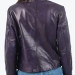 Shop The Brandy Women’s Purple Biker Leather Jacket - Rare Jackets