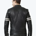 Shop The Men Fred Black Biker Leather Jacket