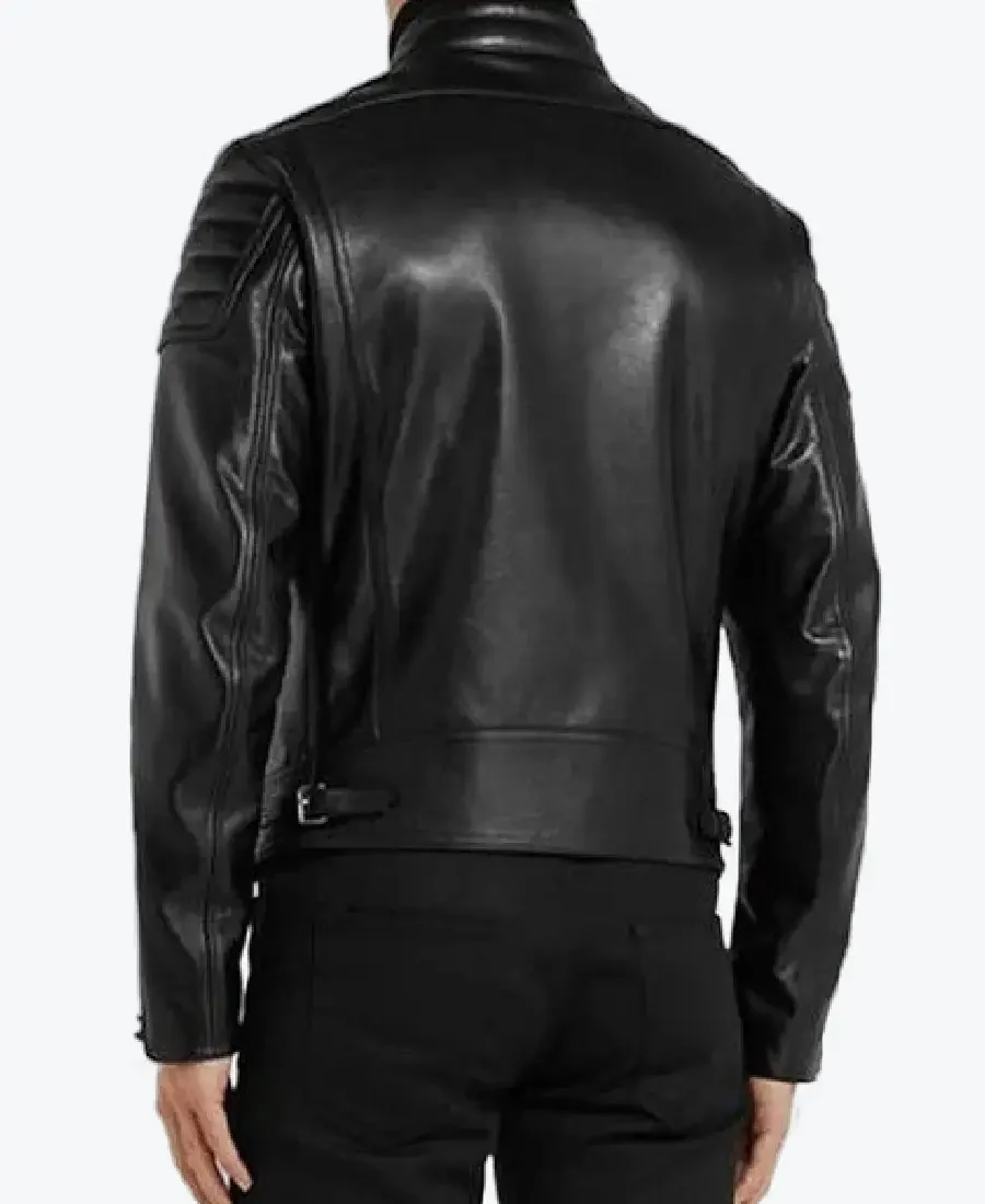 Shop The Men’s Black Padded Sleeves Biker Leather Jackets Rare Jacket