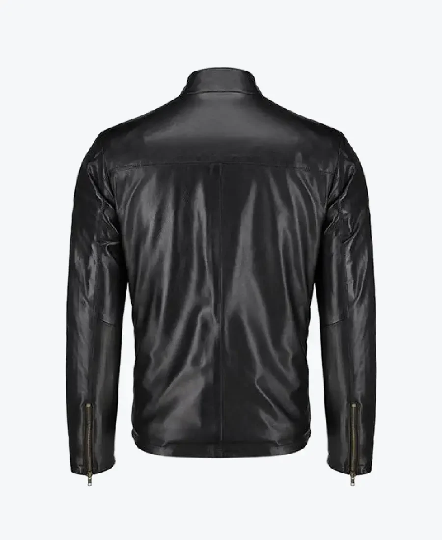 Shop The Men’s Black Simple Biker Leather Jacket - Rare Jackets