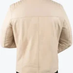 Shop The Men’s Cream Leather Biker Jacket - Rare Jackets