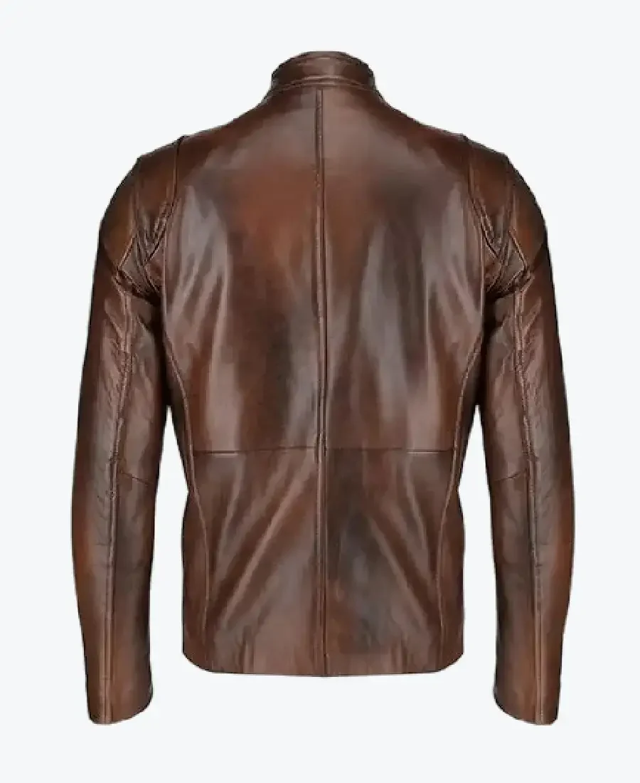 Shop The Men's Slim Fit Distressed Dark Brown Leather Jackets Rare Jacket