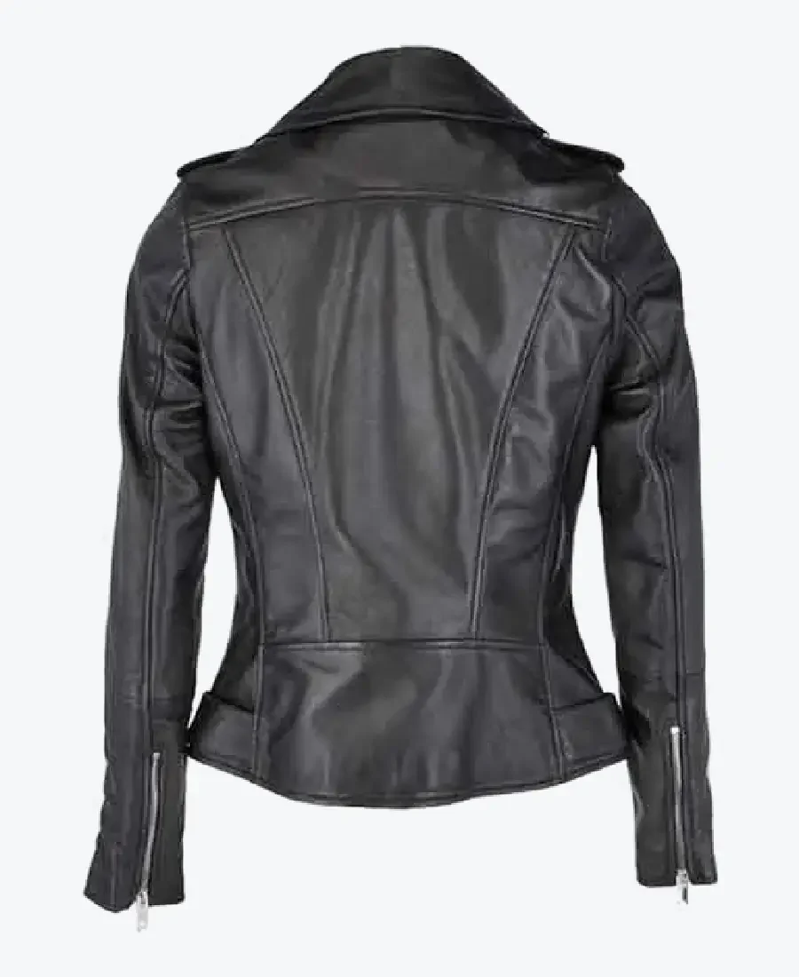 Shop The Women Allison Black Biker Leather Jackets Rare Jacket